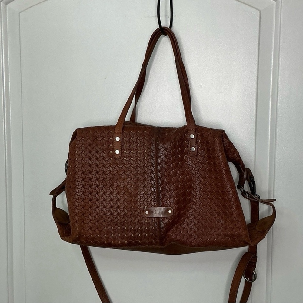 Vélez Brown Woven Leather Tote Bag